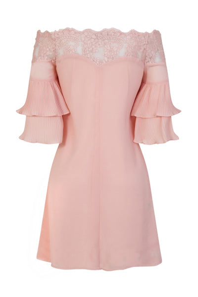 Kara ruffle bardot store dress