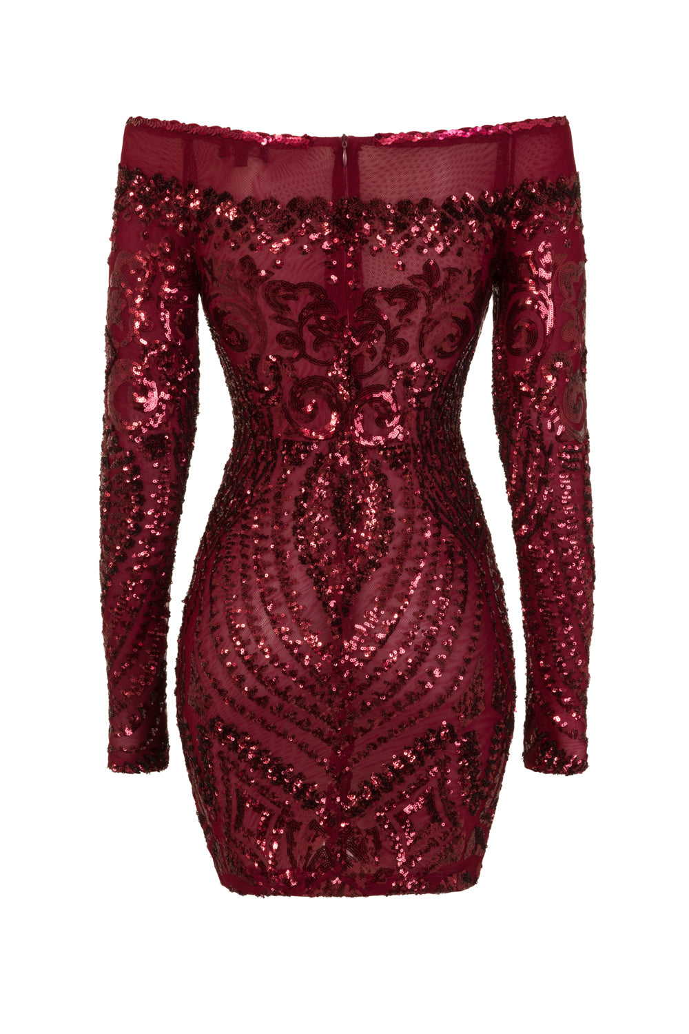 Iliana Berry Luxe Sequin Embellished Off The Shoulder Dress